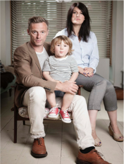 Martin Daubney, ex-editor of Loaded, with his wife Diana and his son Sonny